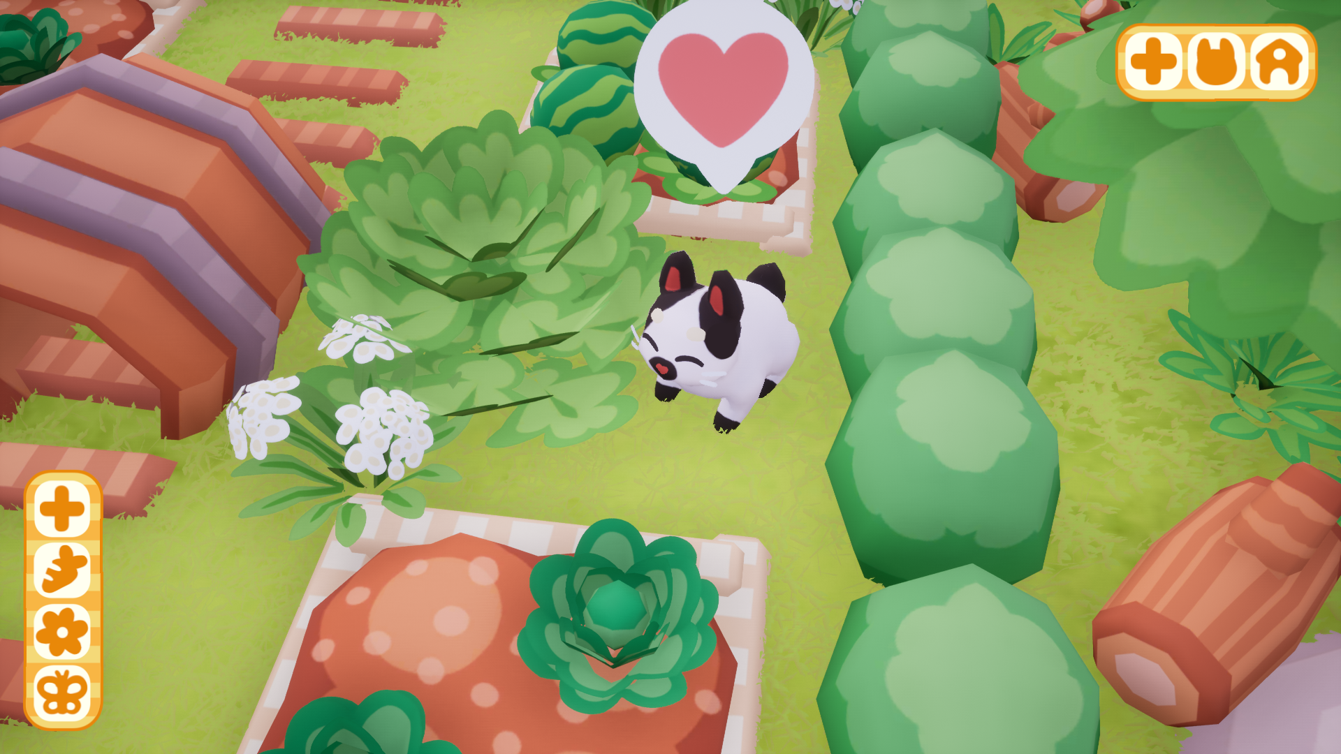Bunny Park screenshot featuring a pet interaction
