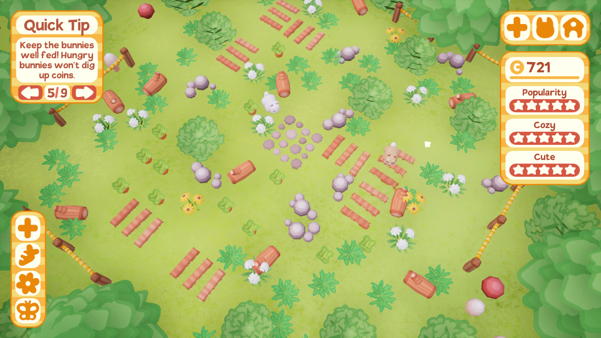 Bunny Park screenshot from the start of the game