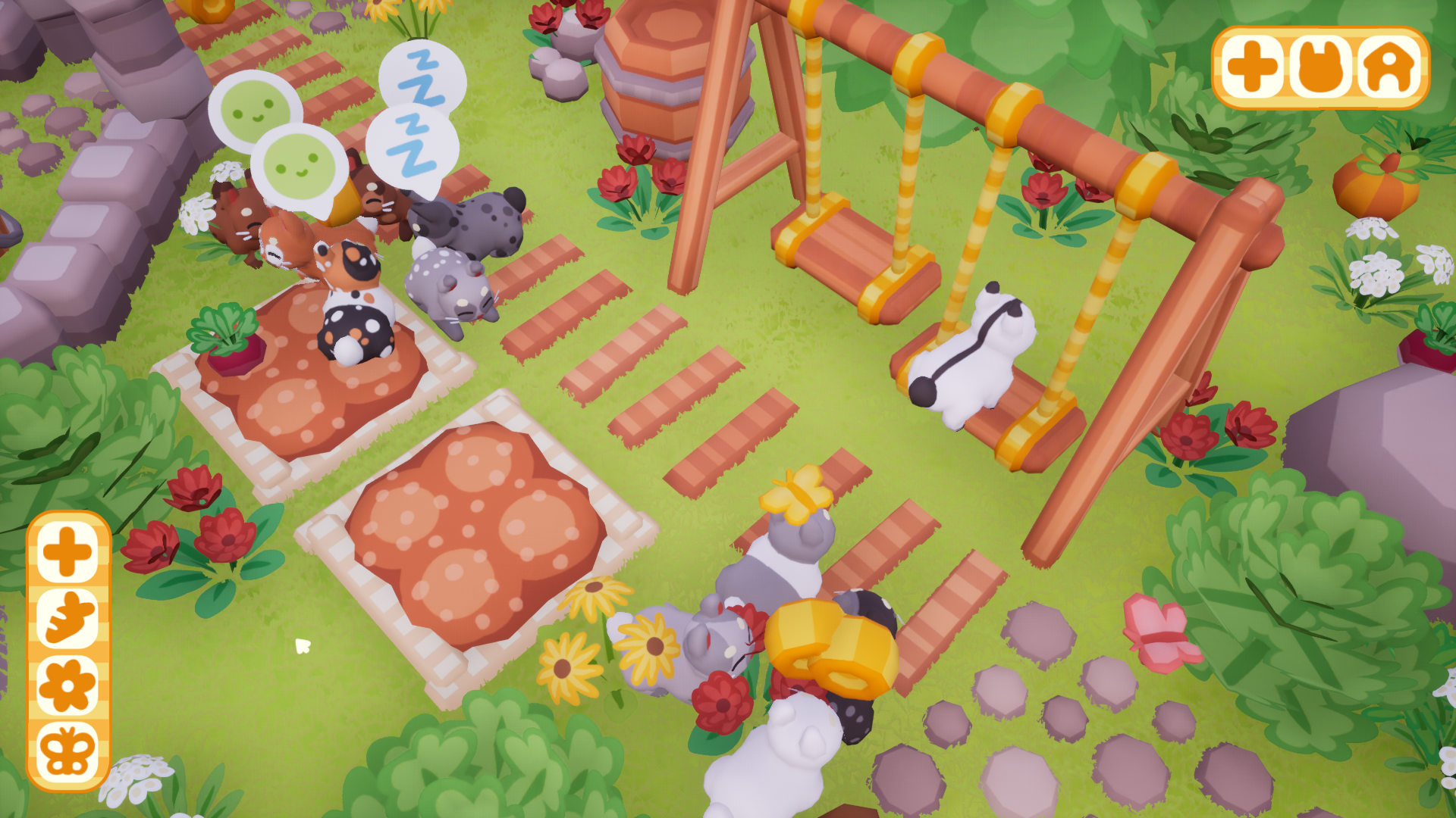 Bunny Park screenshot featuring a swing