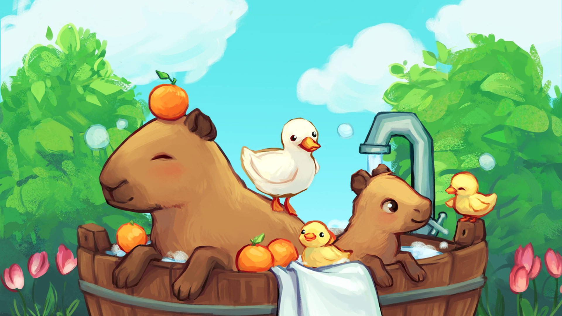 Capybara Spa screenshot of logo without text