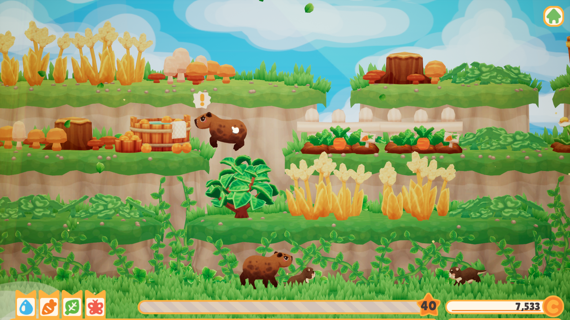 Capybara Spa screenshot from the start of the game
