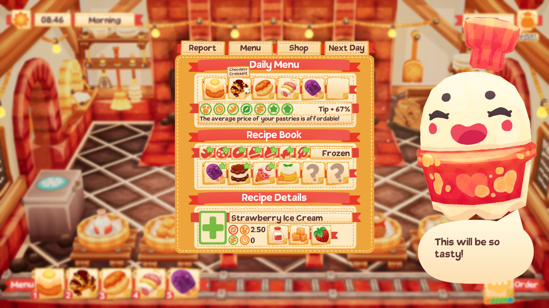 Lemon Cake screenshot of the recipe book interface